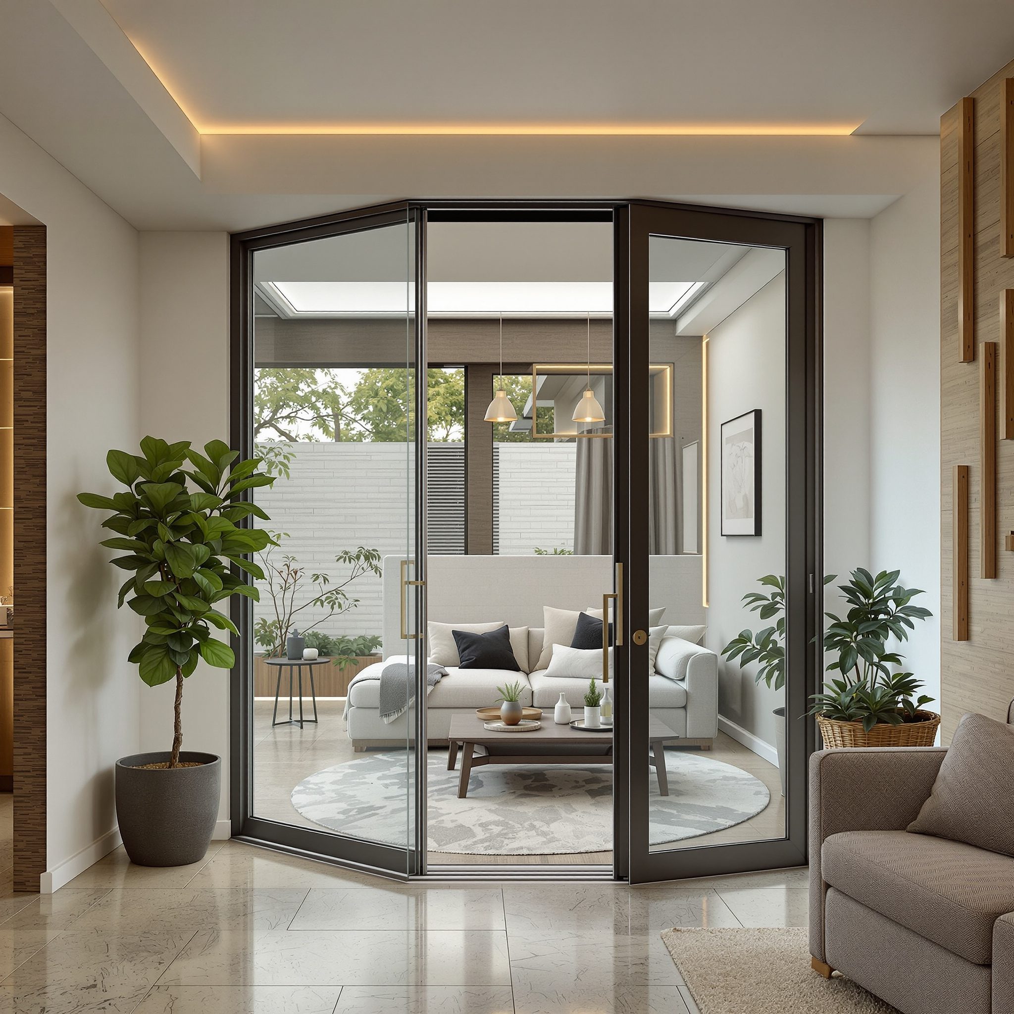 Glass home lift in an Indian home