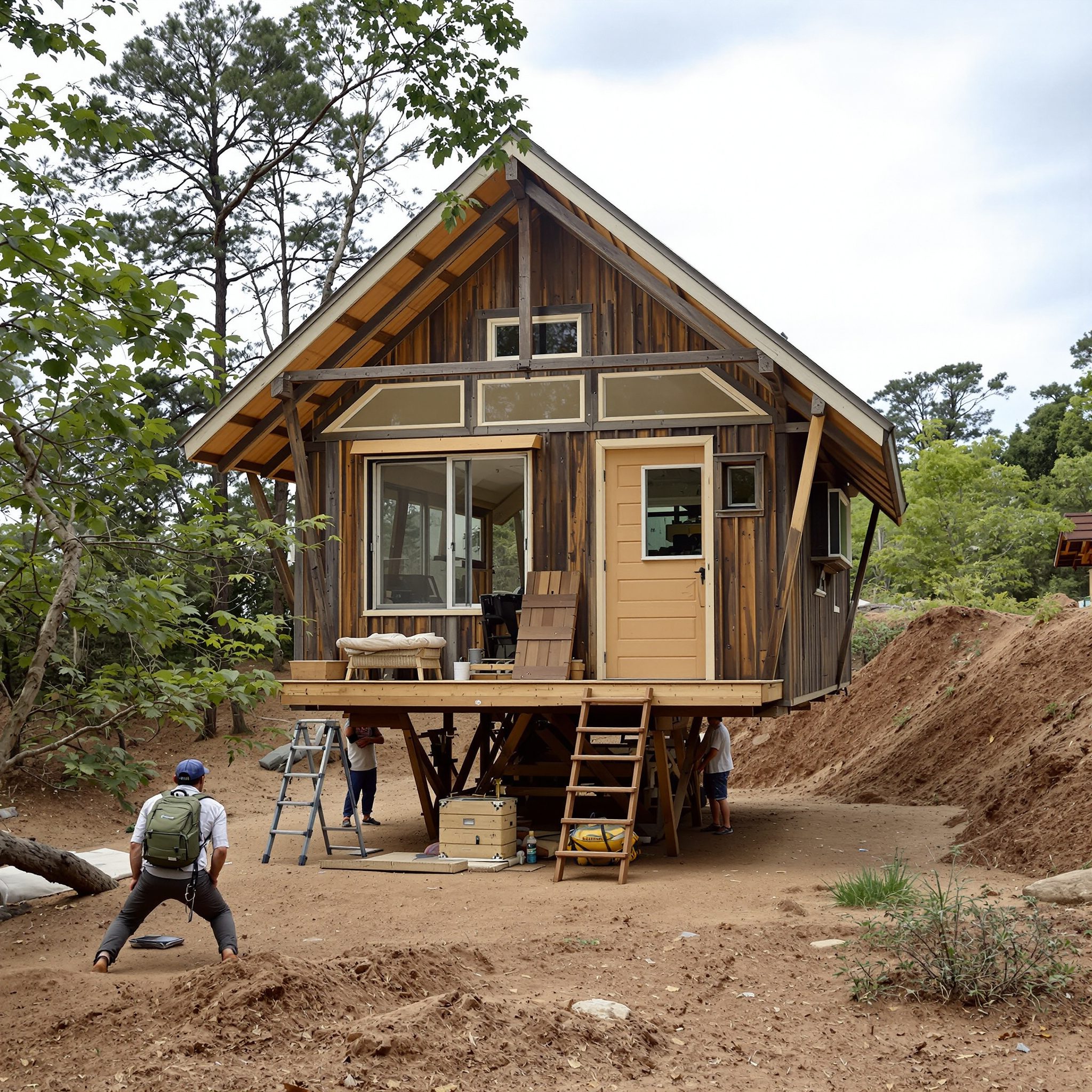 Traction home lift cabin