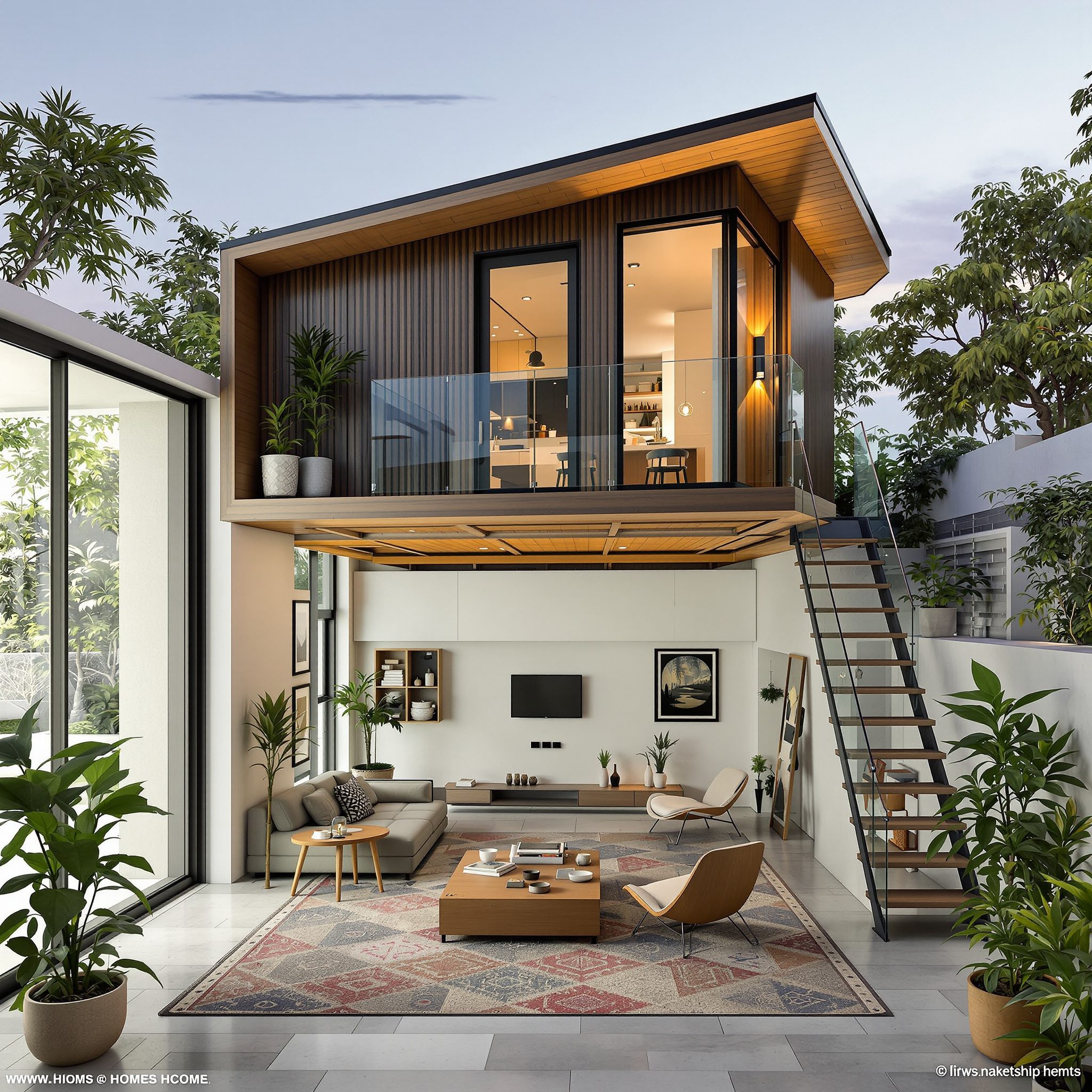Compact home lift retrofit in an existing home