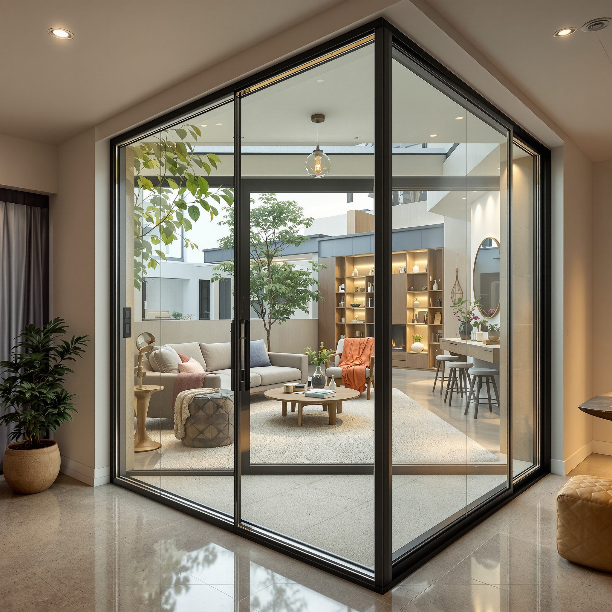 Panoramic glass home lift