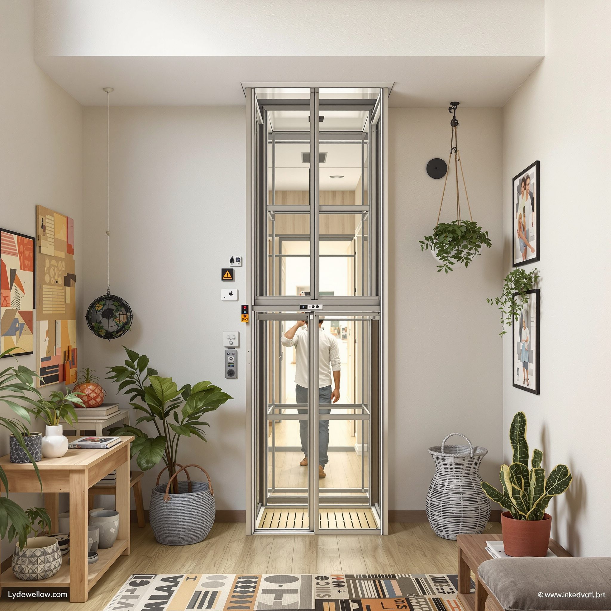 Compact home lift shaft