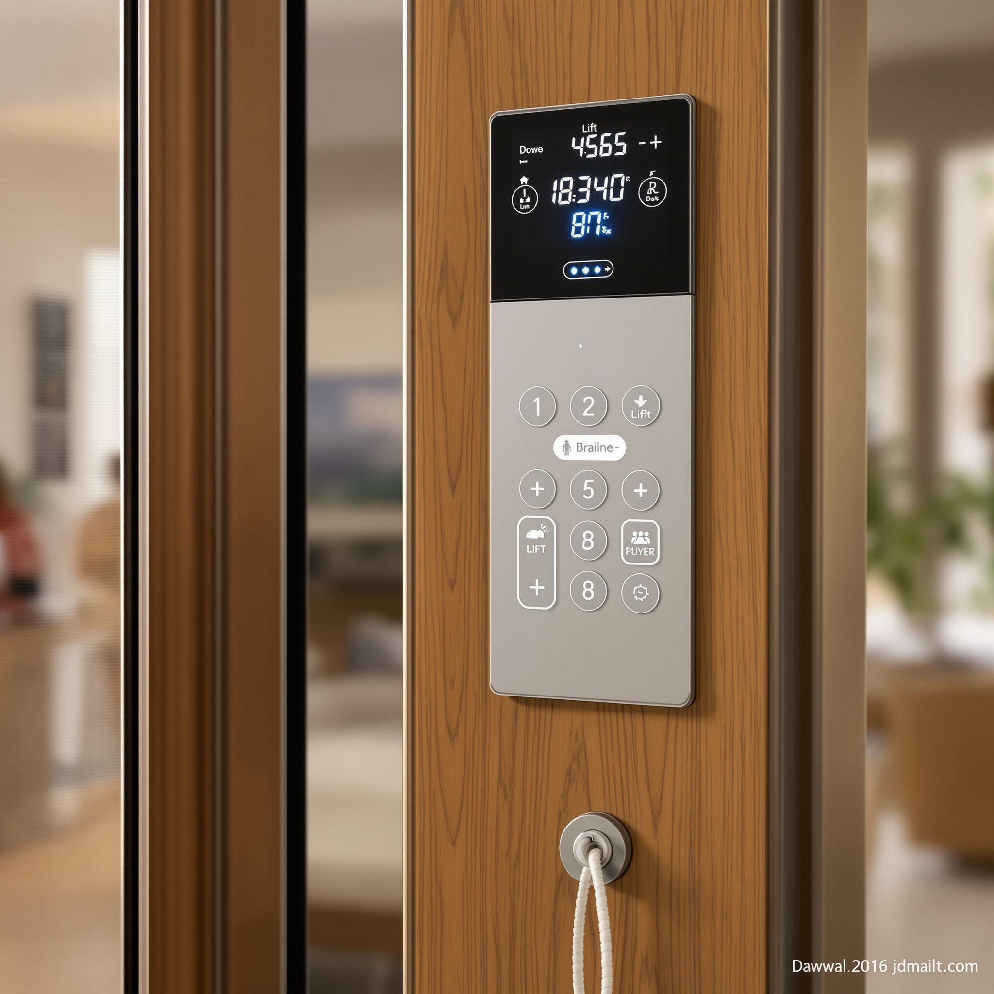 Lift control panel with Braille buttons