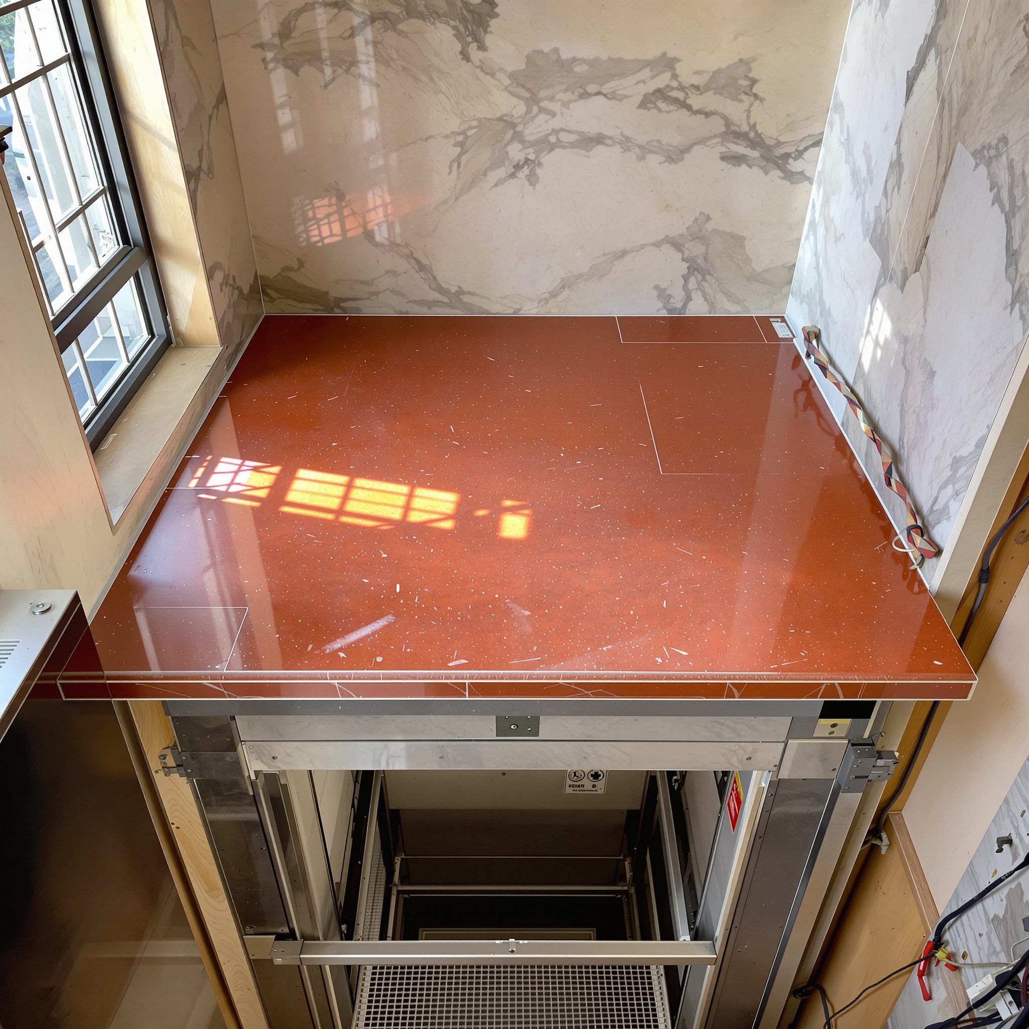 Top floor slab over a lift shaft