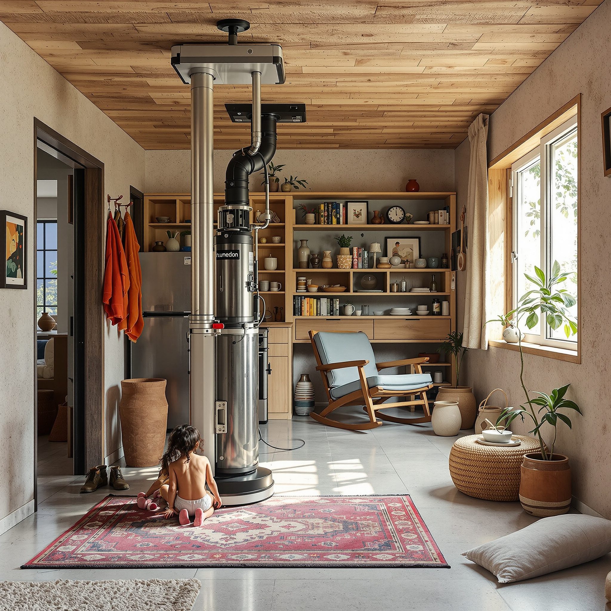 Pneumatic vacuum home lift with no pit