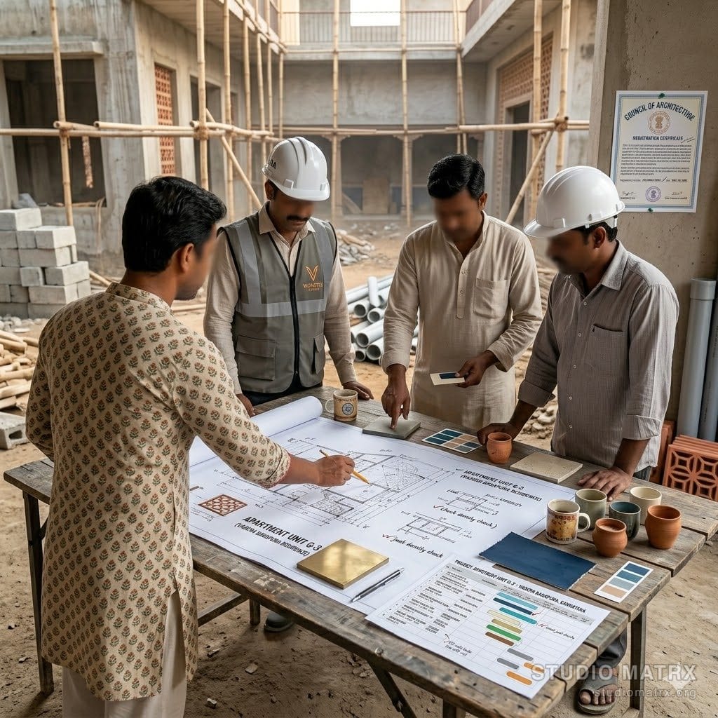 Weekly project review meeting with multiple Indian vendors
