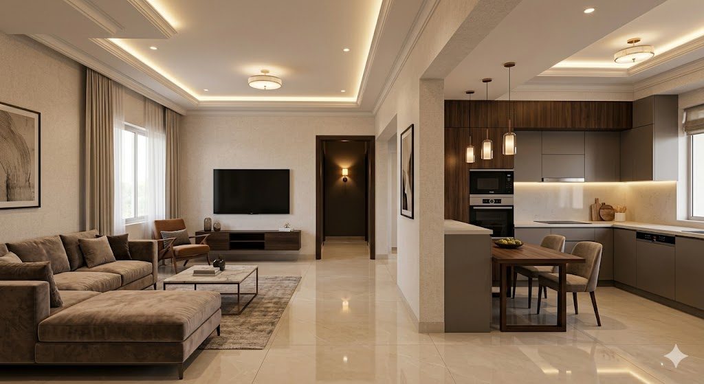 New-build apartment after fresh interior fit-out