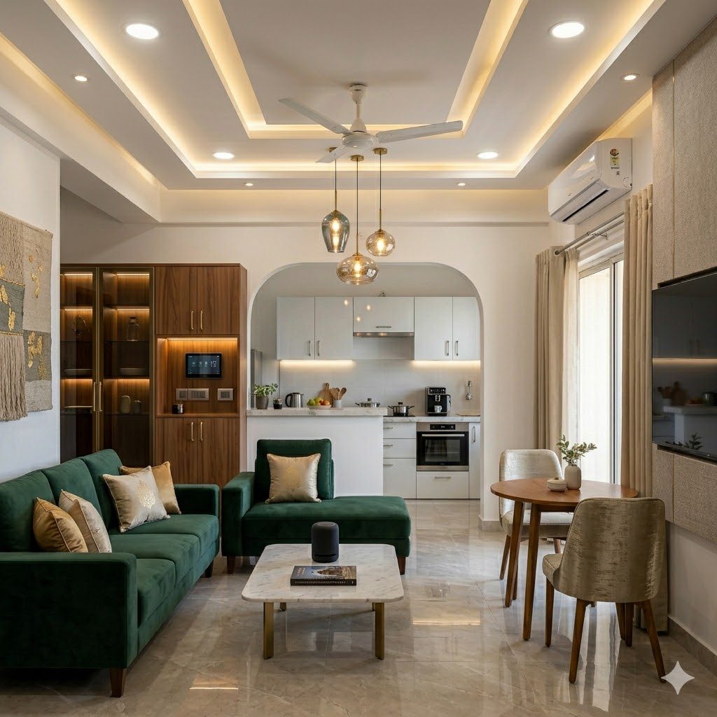 Premium furnished apartment with designer interiors and smart features