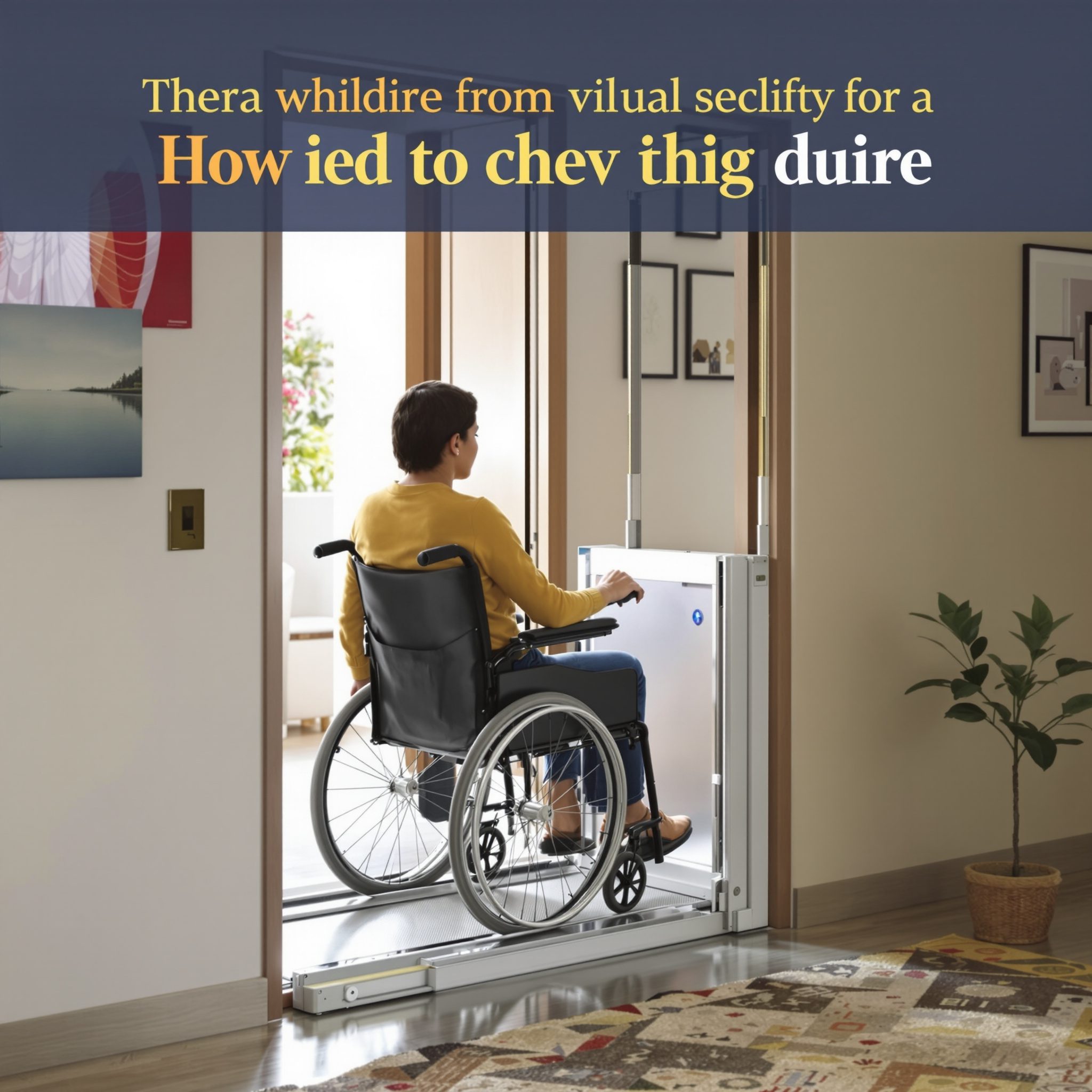 Wheelchair user entering a home lift
