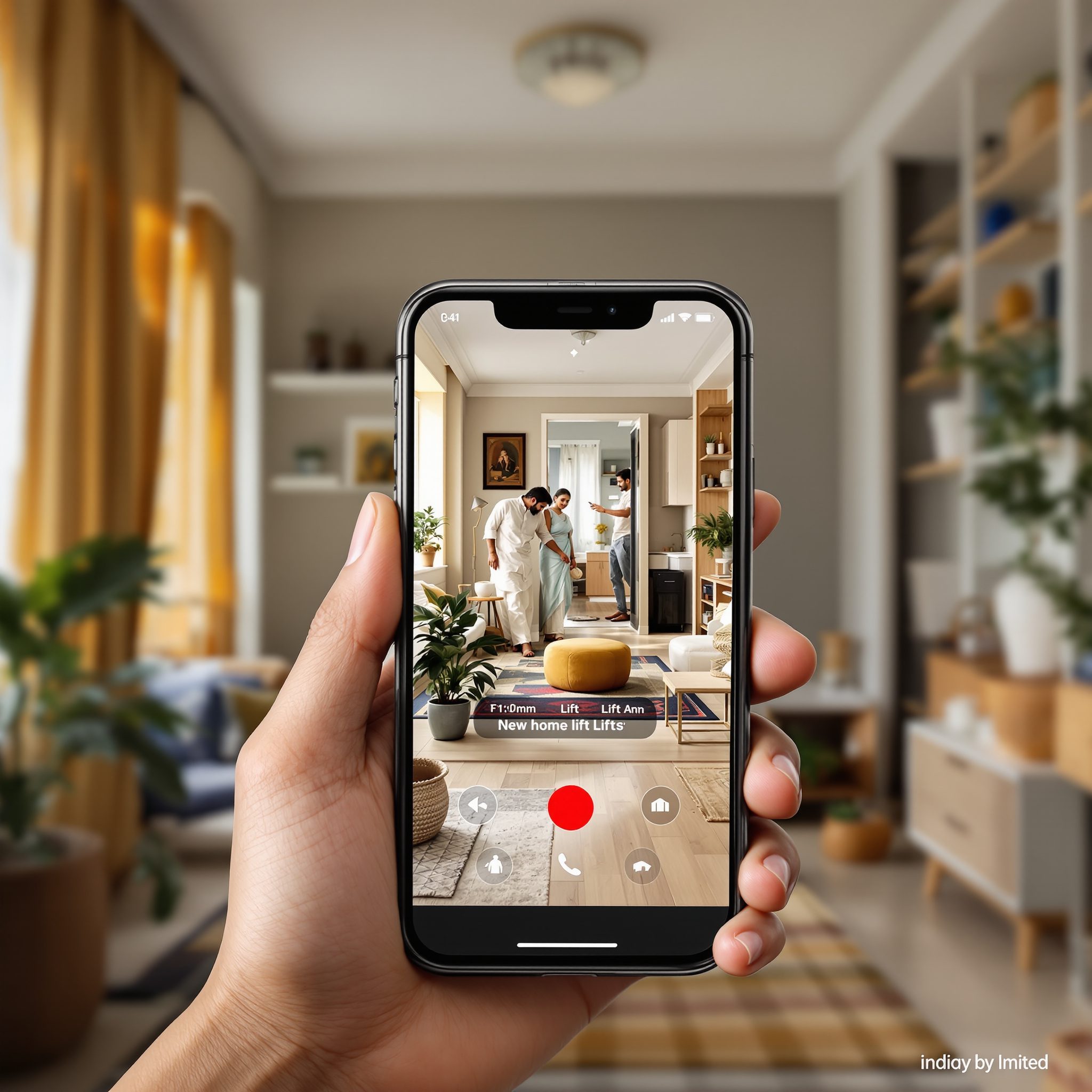Calling a home lift from a phone app