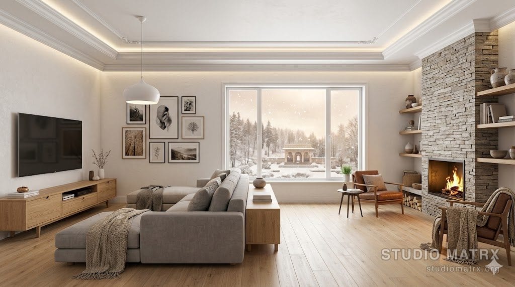 Scandinavian-style Indian living room
