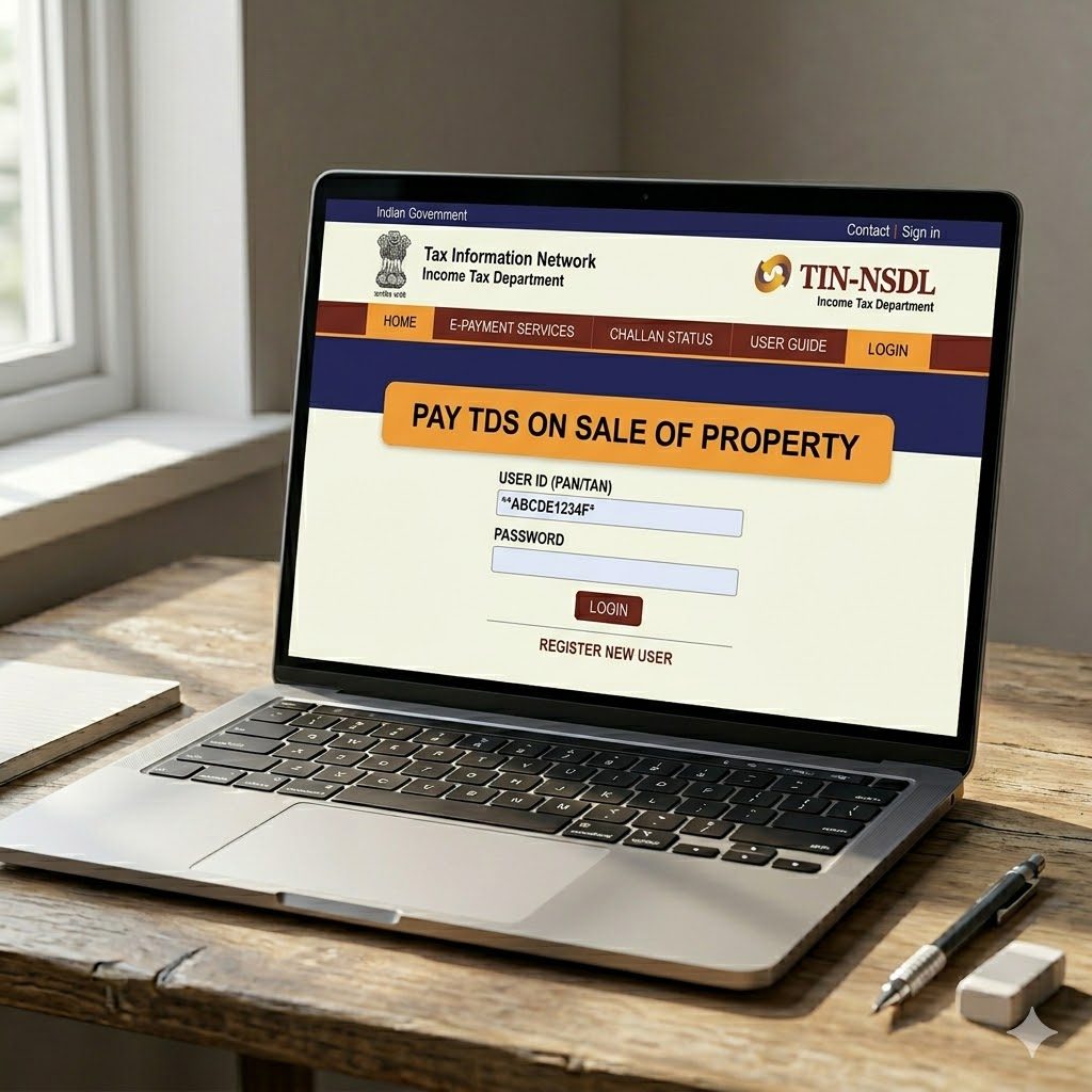 TIN-NSDL e-payment portal on a screen